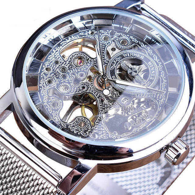 Time Stone Hollow Mechanical Watch For MEN