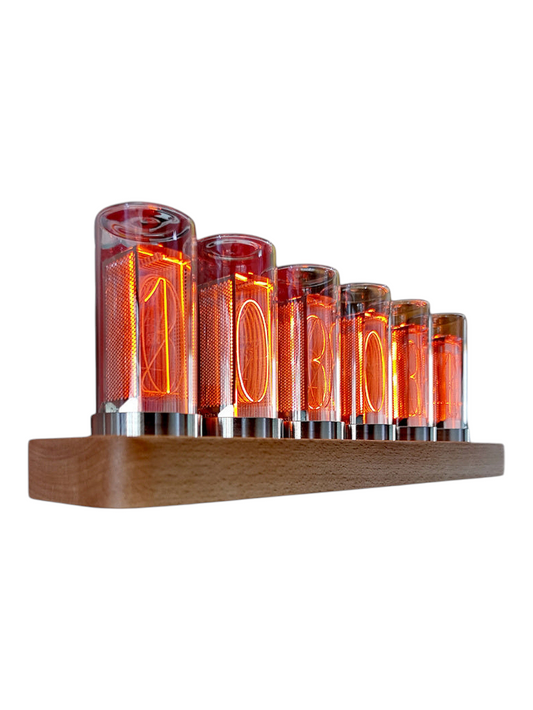 Time Stone Amber Solid Wood Imitation Glow Tube Led Digital clock